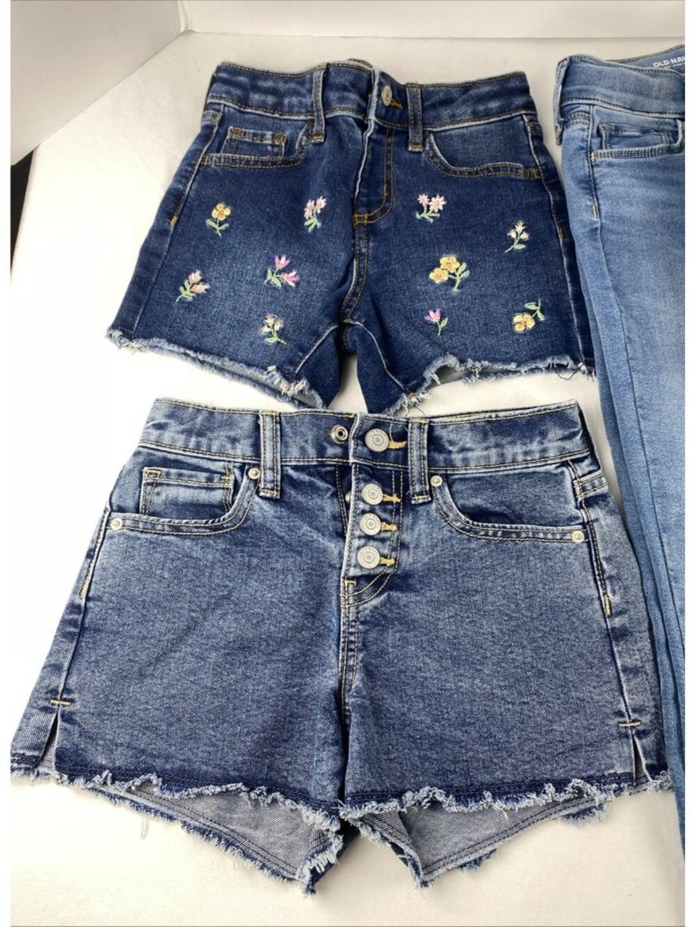 Bundle of 6 Girls Blue Denim Jeans & Shorts SIZE 7 Old Navy & Jumping Beans - Picture 2 of 11